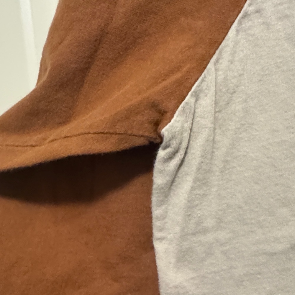 Patagonia Men's Two-Tone Long Sleeve Tee in Brown and Cream - Picture 3 of 7